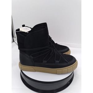 faux suede, faux leather fleece lined winter boots 9